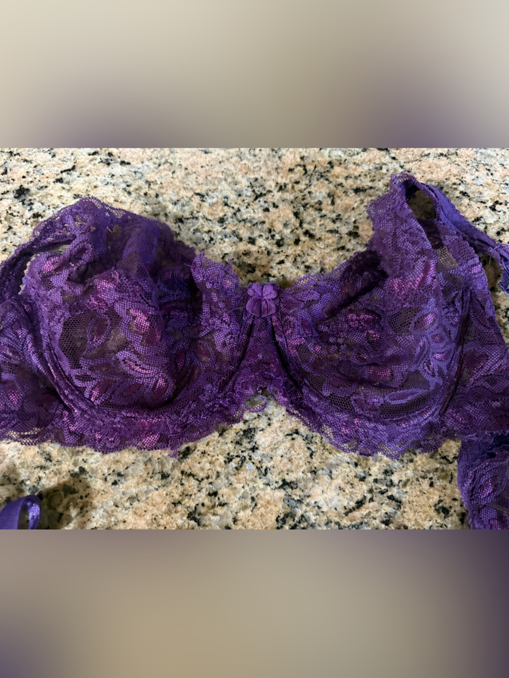 Purple Lace Women's Bra - Elegant Lace Design